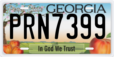 GA license plate PRN7399
