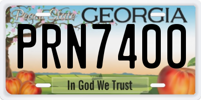 GA license plate PRN7400