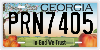 GA license plate PRN7405
