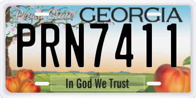 GA license plate PRN7411