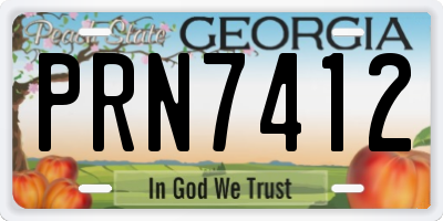 GA license plate PRN7412