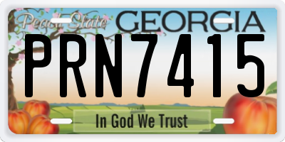 GA license plate PRN7415