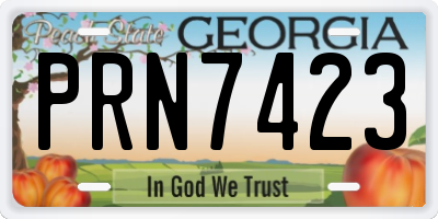 GA license plate PRN7423