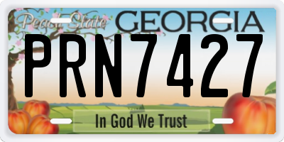 GA license plate PRN7427