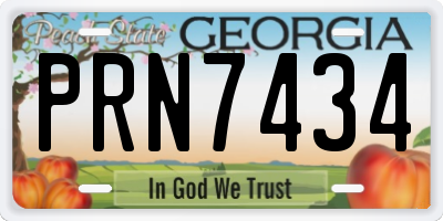 GA license plate PRN7434
