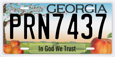 GA license plate PRN7437