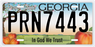 GA license plate PRN7443