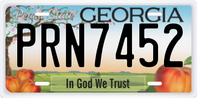 GA license plate PRN7452