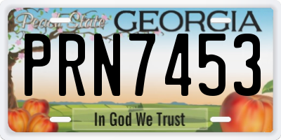 GA license plate PRN7453