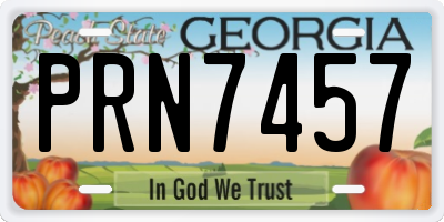 GA license plate PRN7457