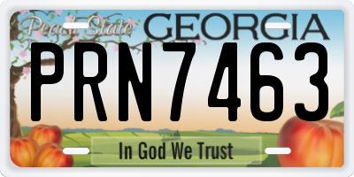 GA license plate PRN7463