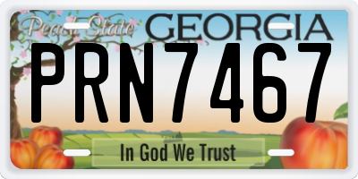 GA license plate PRN7467