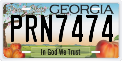 GA license plate PRN7474