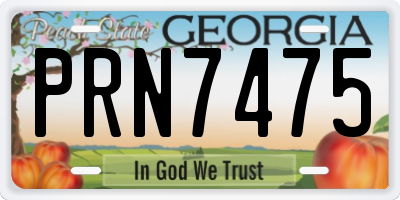 GA license plate PRN7475
