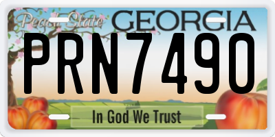 GA license plate PRN7490