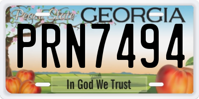 GA license plate PRN7494