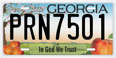 GA license plate PRN7501