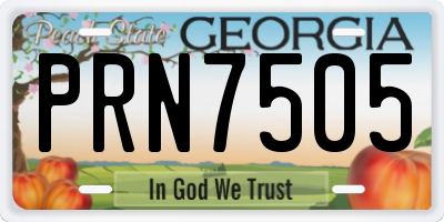 GA license plate PRN7505