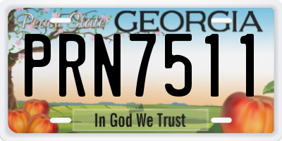 GA license plate PRN7511