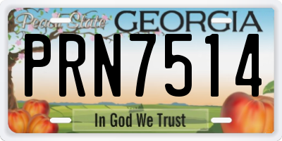 GA license plate PRN7514