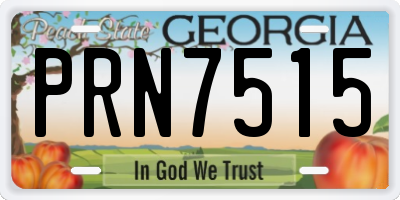 GA license plate PRN7515