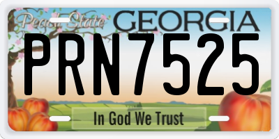 GA license plate PRN7525