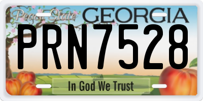 GA license plate PRN7528
