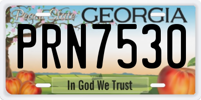GA license plate PRN7530