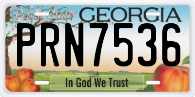 GA license plate PRN7536