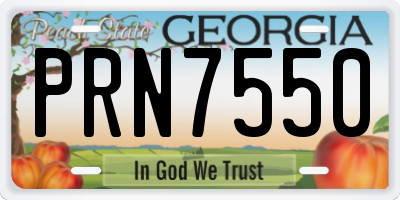 GA license plate PRN7550