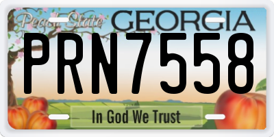 GA license plate PRN7558