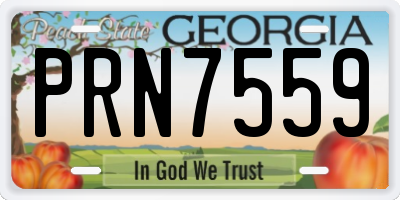 GA license plate PRN7559