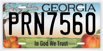 GA license plate PRN7560