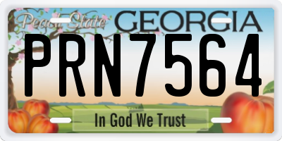 GA license plate PRN7564