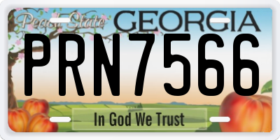 GA license plate PRN7566