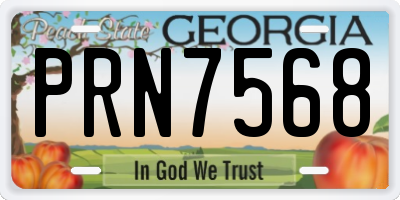 GA license plate PRN7568