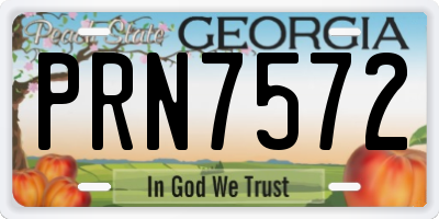 GA license plate PRN7572