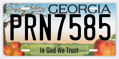 GA license plate PRN7585