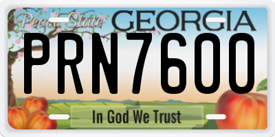 GA license plate PRN7600