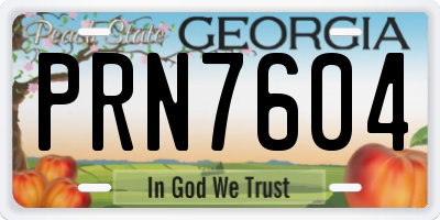GA license plate PRN7604