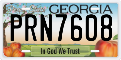GA license plate PRN7608