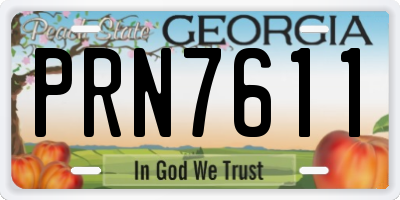 GA license plate PRN7611