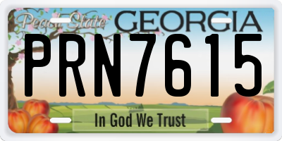 GA license plate PRN7615