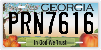 GA license plate PRN7616