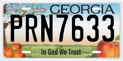 GA license plate PRN7633