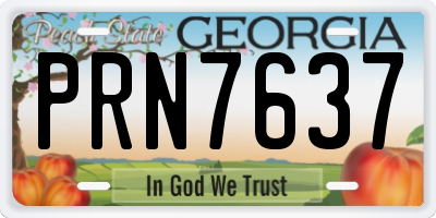 GA license plate PRN7637