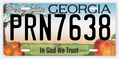 GA license plate PRN7638