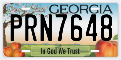 GA license plate PRN7648