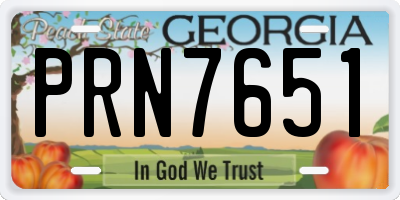GA license plate PRN7651