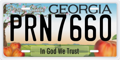GA license plate PRN7660
